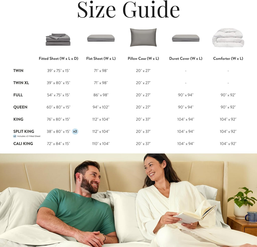Miracle Made Breathable Cotton Bed Sheets, 4-Piece Set – Silver-Treated, Soft and Cool-to-the-Touch Lightweight Bedding Designed for Hot Sleepers – Cali King Size, White