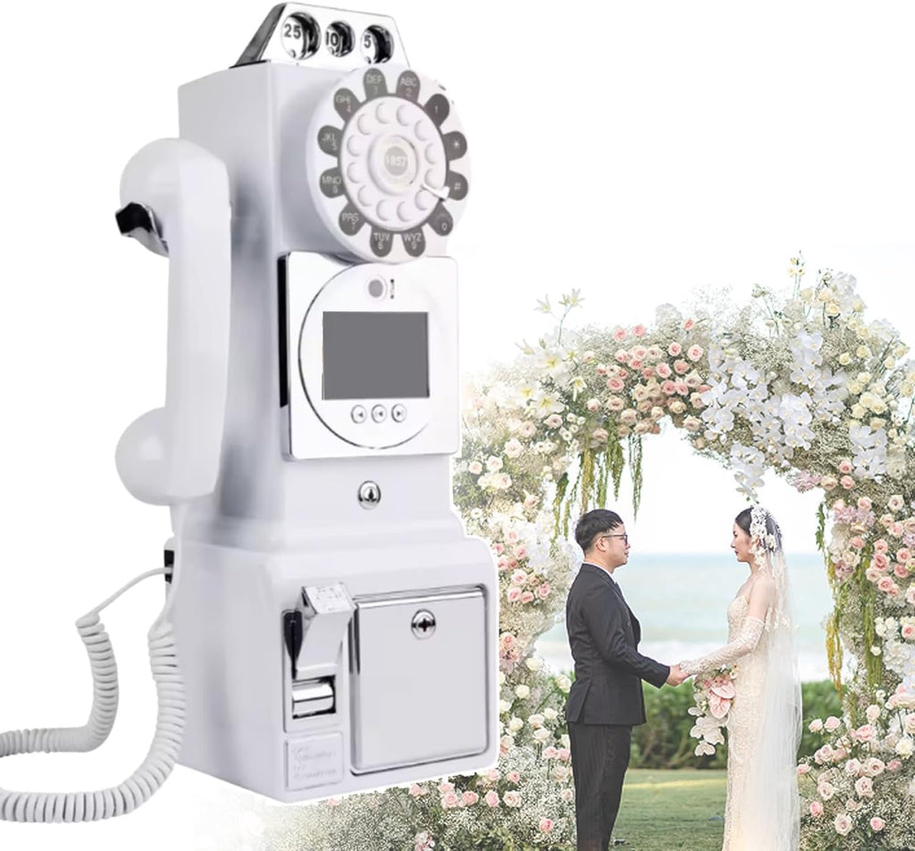 Video Audio Guest Book，Wedding Phone Guestbook,Capture Every Heartfelt Moment, The Ultimate Video Audio Guest Book for Weddings 54x27x20 cm (White)