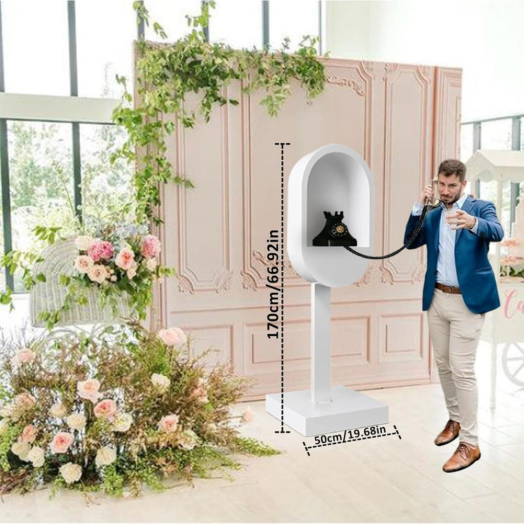 Romantic Audio Guest Book Phone Booth Audio Guestbook Telephone Stand for Wedding Birthdays Party Graduation Baby Shower Christmas Special Occasions Decoration