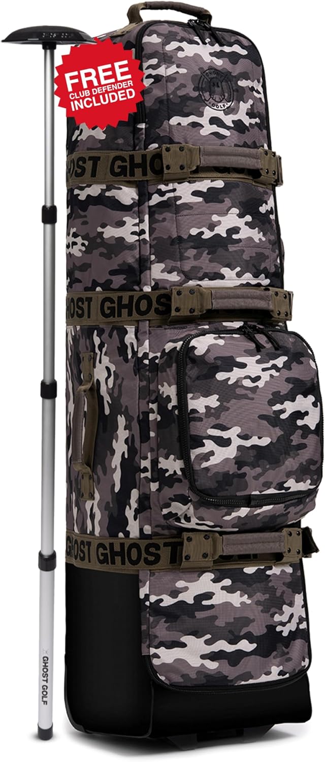 Ghost Golf AWOL Golf Travel Bag for Airlines with Wheels - Soft Padded Golf Club Travel Cover Fits All Stand & Cart Bags - Lockable Zippers, Water Resistant & Long-Lasting Heavy Duty Material