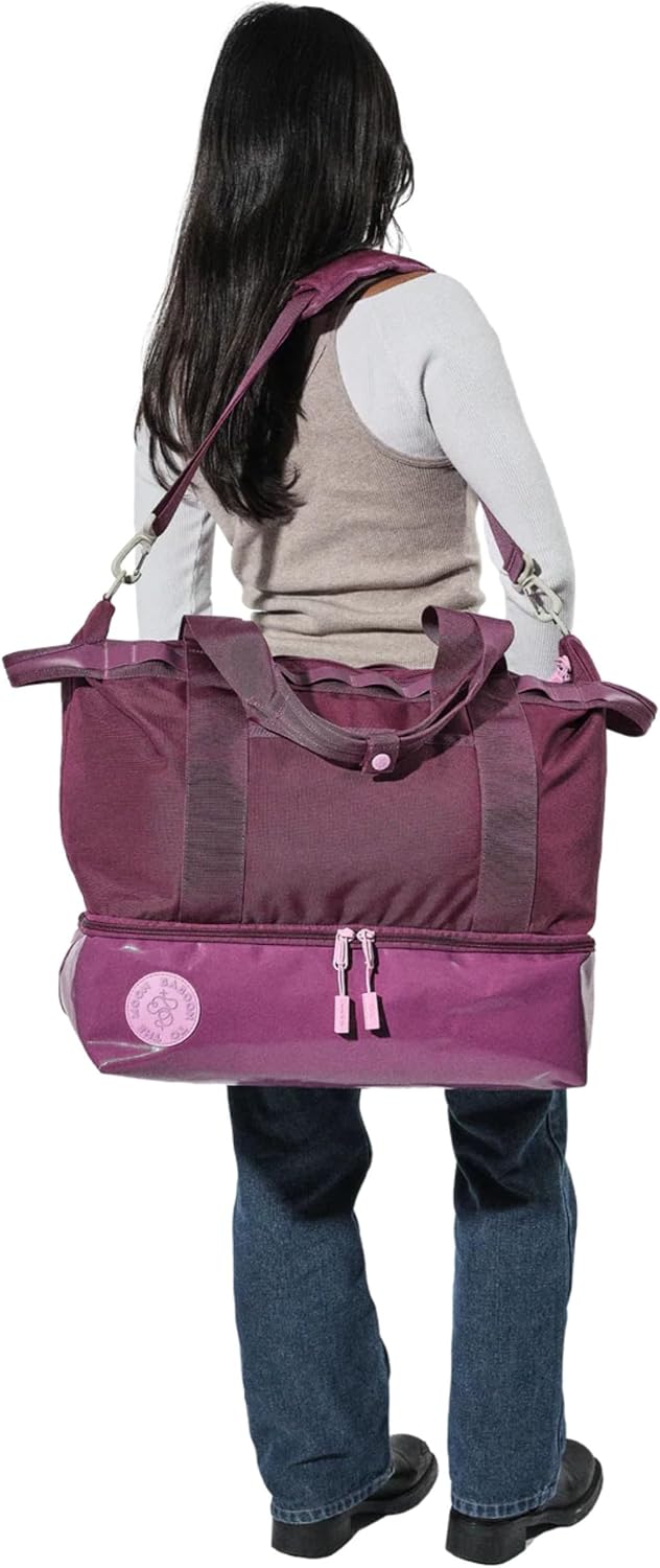 Baboon to the Moon Weekender Bag Duffle Bag with Shoe Compartment Carry On Overnight Travel Bags Lightweight Expandable Travel Duffel for Women (Wildberry)
