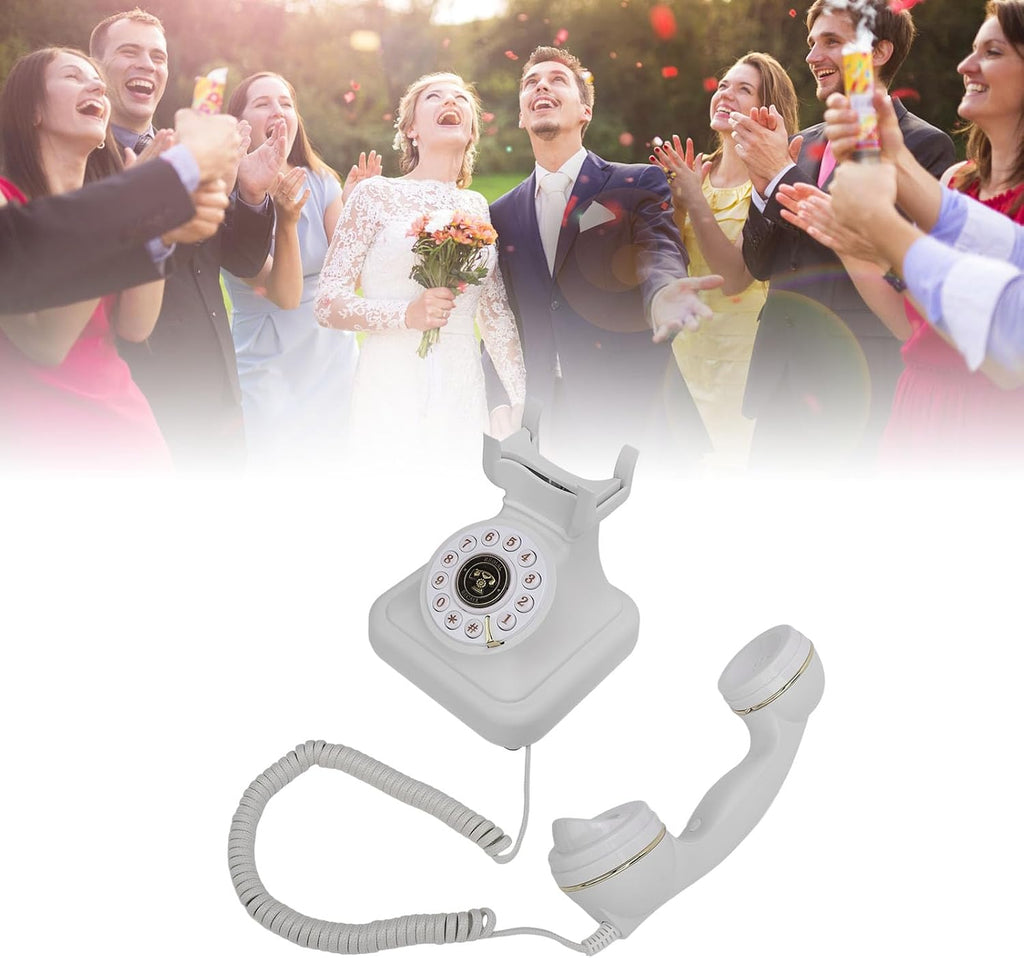 Generic Phone Audio GuestBook, Compact Audio Messages Guest Book Vintage Style 120 Hours Recording 8G Capacity User Friendly for Weddings Parties Funerals (White), #511