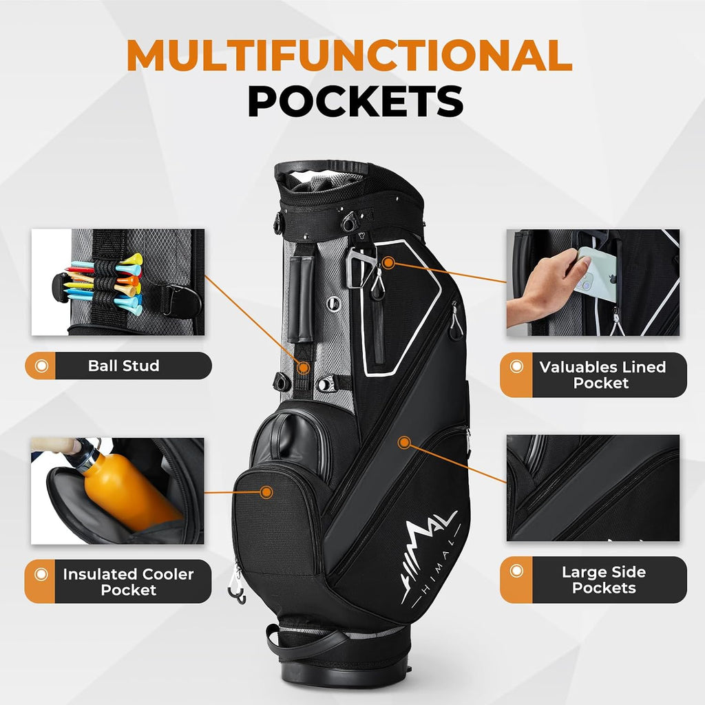uniHimal 14 Way Dividers Golf Stand Bag Lightweight, Golf Bag for Men Women with Multiple Pockets, Dual Strap and Rain Cover Hood