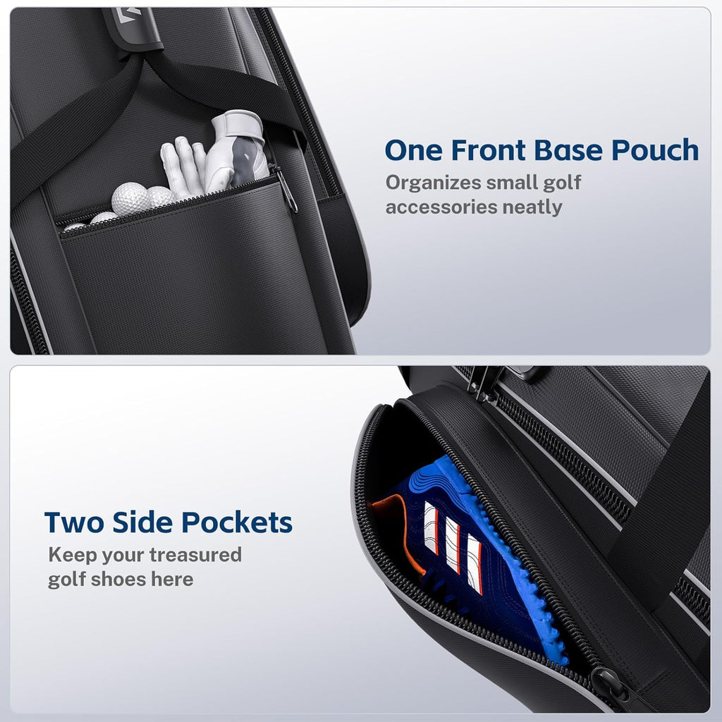 APTY Hard Case Top Golf Club Travel Bag with Wheels, Padded Golf Luggage Case Cover for Airline - with Integrated Combo Lock, 1680D Wear-Resistant Oxford