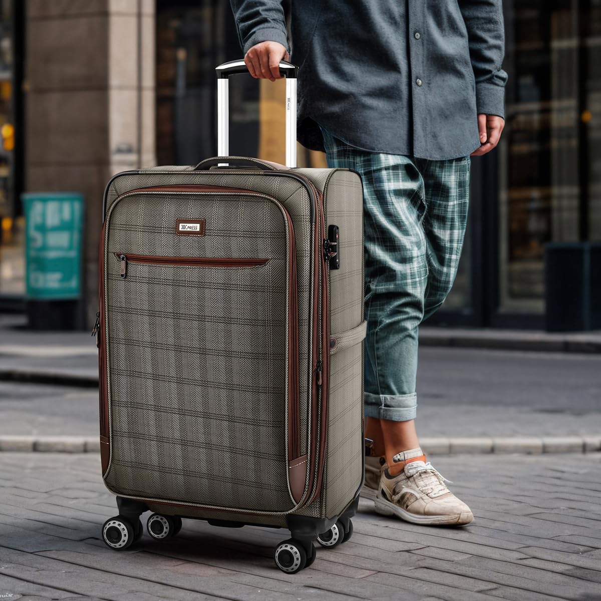 Expandable 20% Luggage-30 inch Luggage with Double Spinner Wheels-Softside Luggage w/TSA LOCK-Travel Luggage for Men Women,30''-COLOR-6