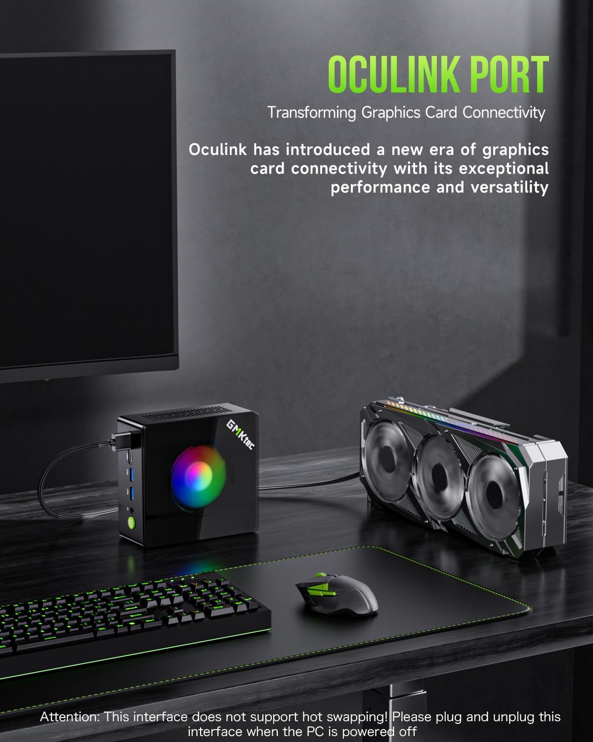 GMKtec K11 Mini Gaming PC AMD Ryzen 9 8945HS(8C/16T, Up to 5.2GHz) 32GB DDR5 512GB Mini Computer, Dual NIC 2.5GbE LAN, Quad Display 8K/USB4*2/Oculink/DP/HDMI