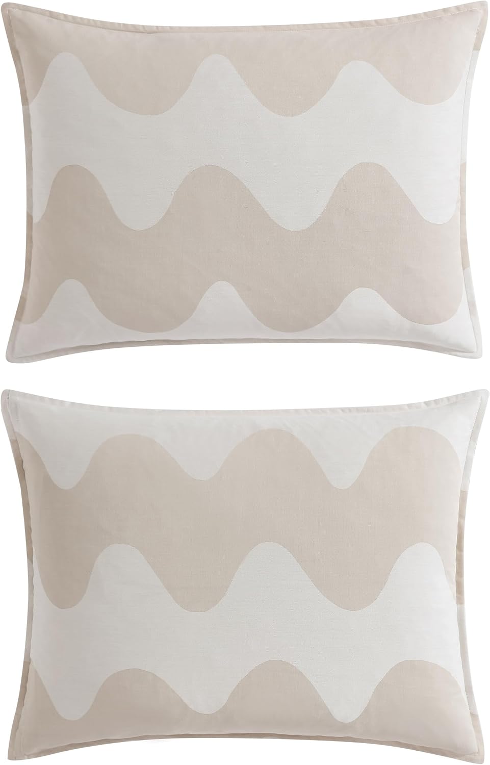 Marimekko - Queen Duvet Cover Set, Organic Cotton Bedding with Matching Shams, Luxury Home Decor, GOTS Certified (Lokki Beige, Queen)