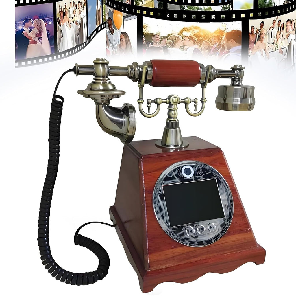 New Video Audio Guest Book Wedding Phone, 128G 1080P HD Video Audio Phone Guestbook, Creative Record Audio GuestBook for Wedding Bridal Shower, Birthday, Graduations, Baby Shower(A)