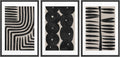 SIGNLEADER Framed Canvas Print Wall Art Set Geometric Black Paint Stroke Patterns Abstract Shapes Illustrations Modern Art Decorative Contemporary for Living Room, Bedroom, Office - 16'x24'x3 BLACK