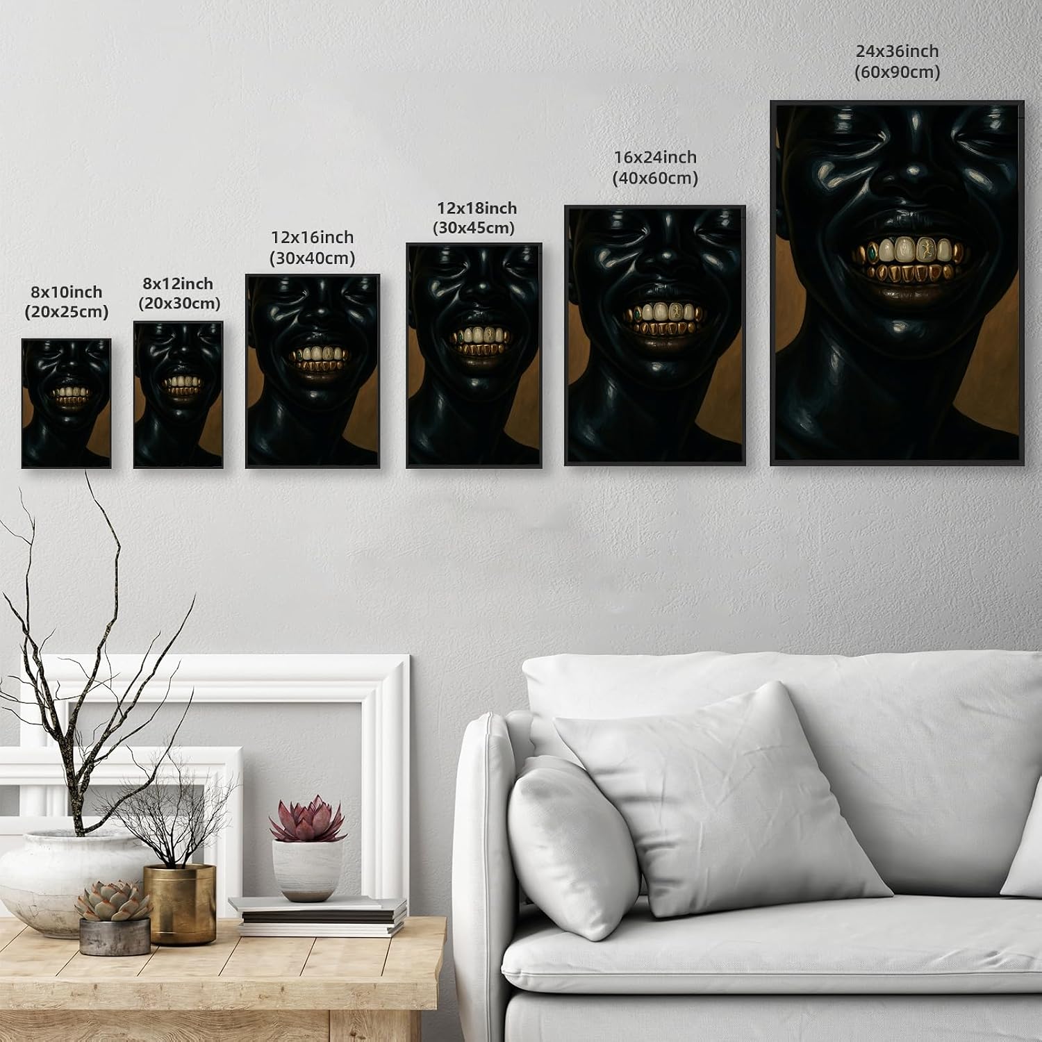 Urban Wall Art Black Man Canvas Print African Portrait Poster Painting Bold Black American Picture Modern Afrocentric Street Decor for Living Room Bedroom Studio Trendy Home 20x30inch Black Frame