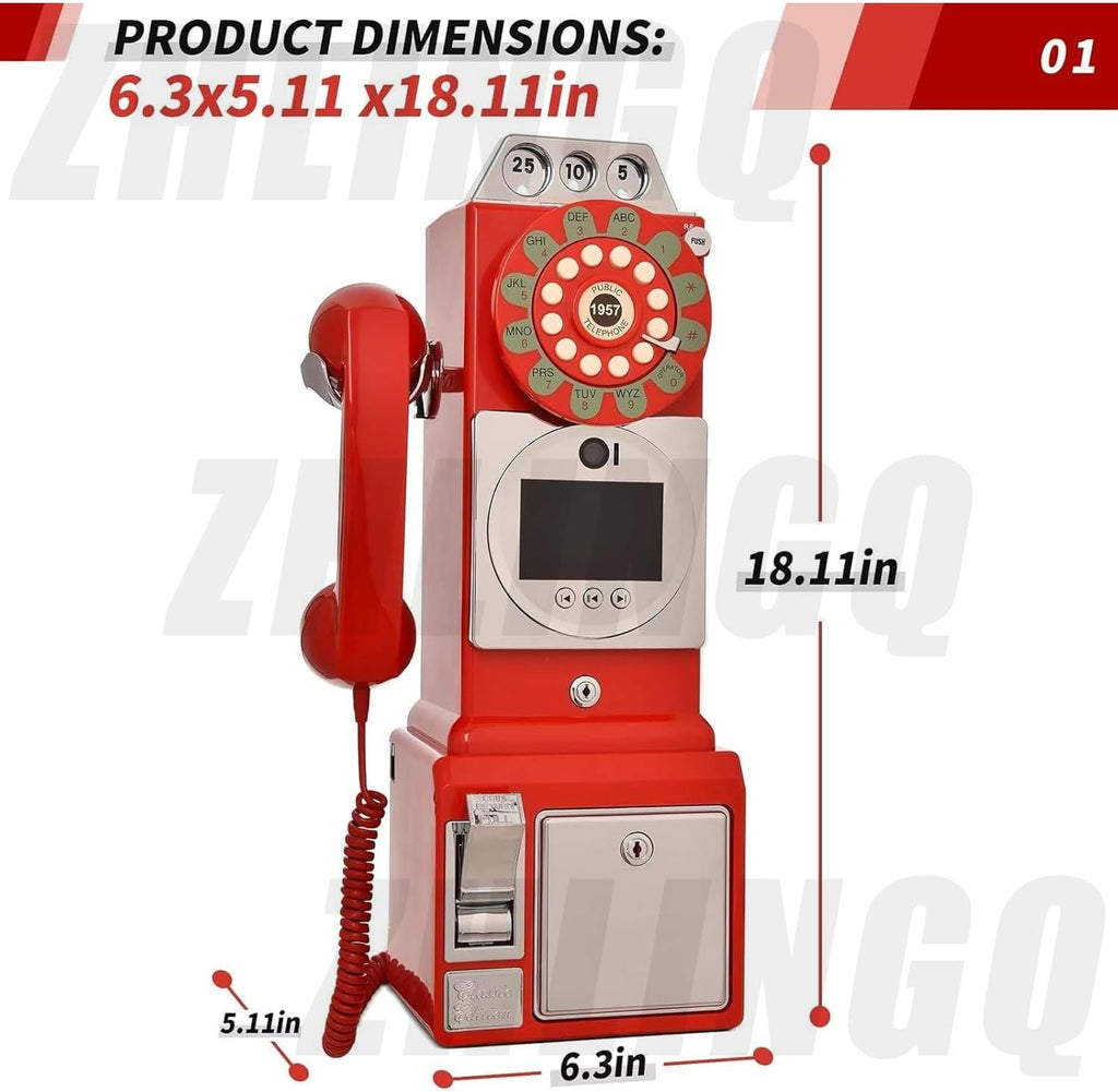 Video Guest Book Wedding Phone Booth, Video Phone guestbook, Unique Phone Voice Recorder, Audio Guestbook Like Leaving Video Message, 5000 Mah Battery - Can Be Used Continuously for 7 Hours,64G-Black