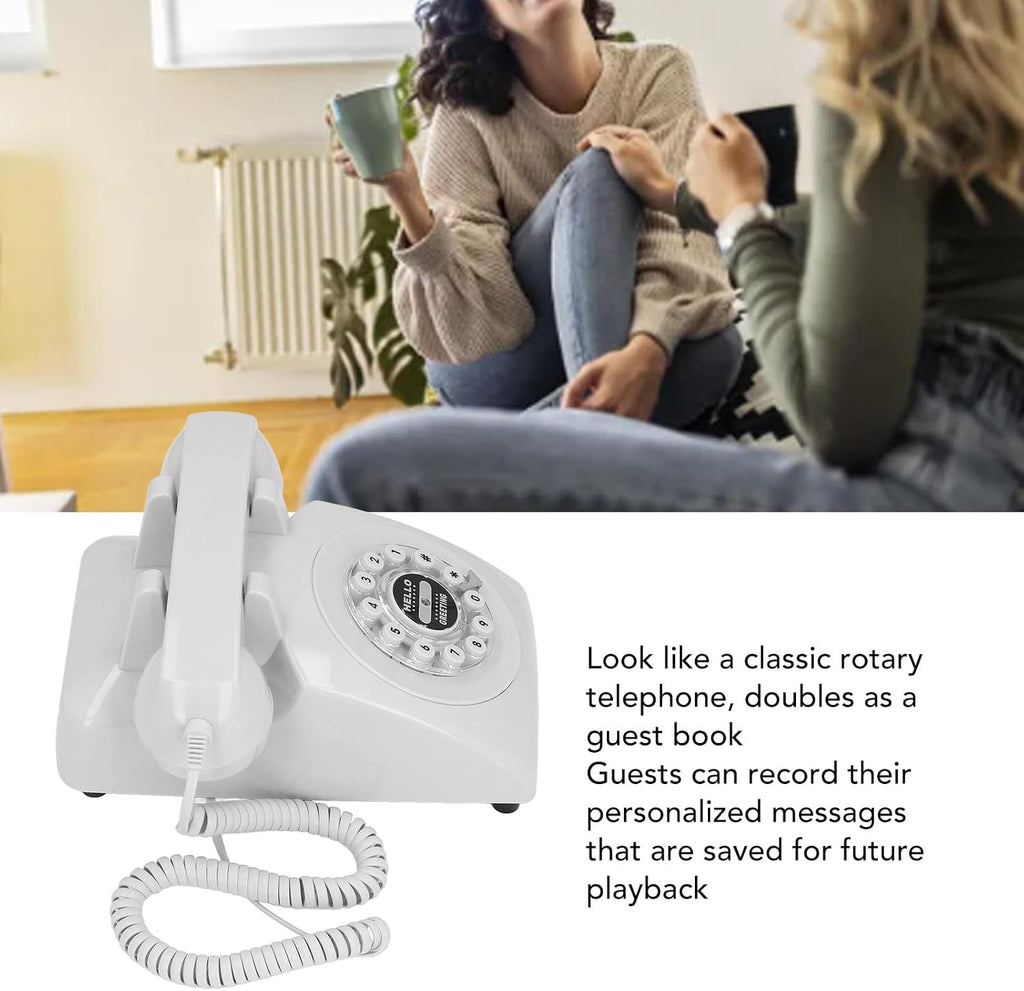 Audio Guest Book, 120 Hours Recording 8G Capacity Vintage Audio Guest Book Wedding Phone Record Customized Audio Messages Personalized Guest Book Telephone for Wedding Party