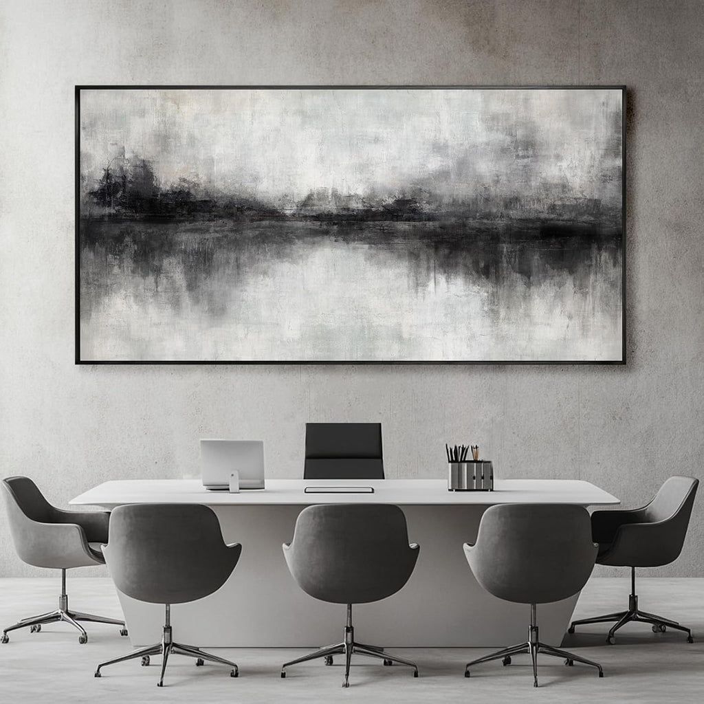 Large Abstract Canvas Wall Art Black and Grey Art Pictures for Wall Decor 29'x58' Artwork Decoration for Living Room Framed Neutral Wall Prints Kitchen