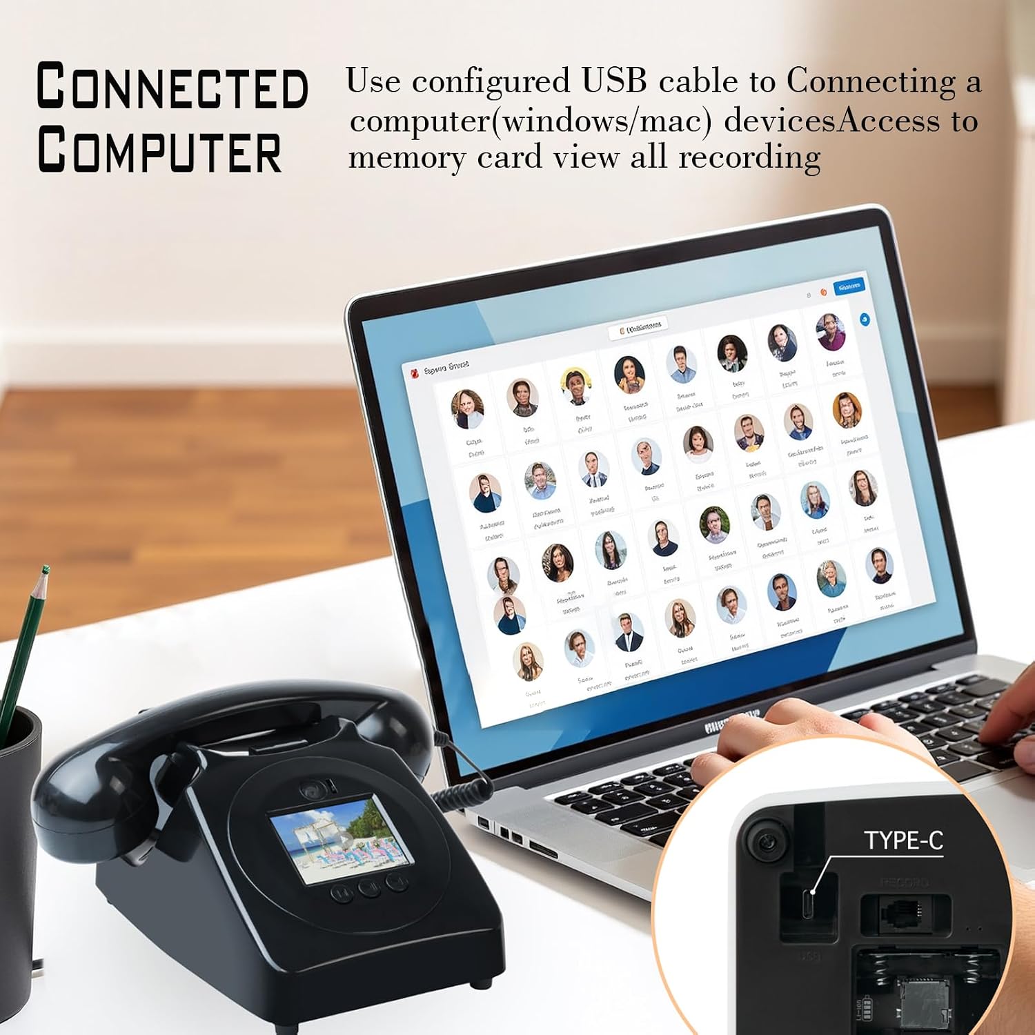 Video Audio Guest Book Wedding Phone,1080P HD Leave a Customized Video Messages, Ideal for a Variety of Memorable Party Occasions for Wedding, Birthday, Baby Shower, Graduation,retire (Black)