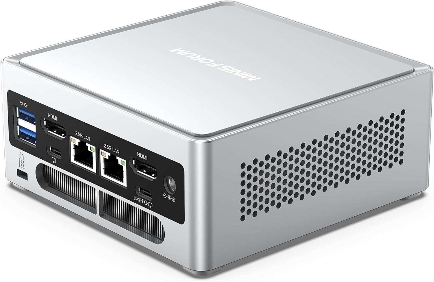 MINISFORUM NAB6 Lite Mini PC 12th Gen Core i5-12600H(12C/16T) HDMI×2+USB-C×2 4K@60Hz Outputs Mini Computer, 16GB RAM 1TB SSD with HDD Slot, Intel Iris Xe Graphics Desktop Computer