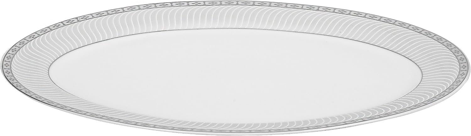 Lorren Home Trends 57-Piece Porcelain Dinnerware Set, Alina-SL, Service for 8