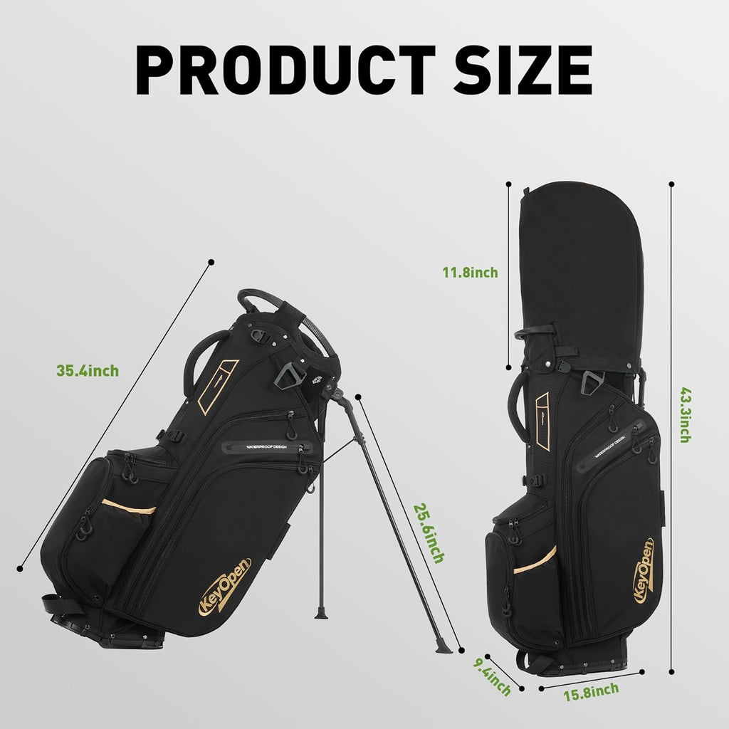 Lightweight Golf Stand Bag, 14 Way Golf Bags with Full Length Dividers for Men Women, Encrypted 900D Weather-Proof Club Carry Bag with Ergonomic Dual Strap, Cooler Pockets, 9 Pockets