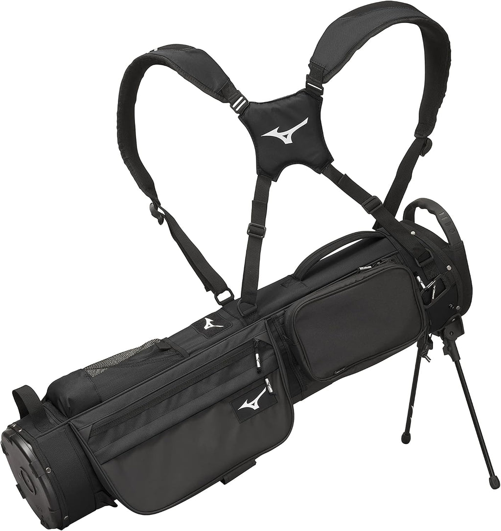 Mizuno BR-D2 Golf Carry Bag | 4 Way Top Cuff | 2 Full Length Dividers | Dual Shoulder Straps | Manual Open/Close Mini Stand Legs | Detachable Mod Pouch