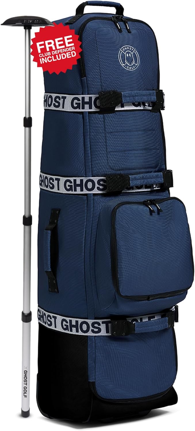 Ghost Golf AWOL Golf Travel Bag for Airlines with Wheels - Soft Padded Golf Club Travel Cover Fits All Stand & Cart Bags - Lockable Zippers, Water Resistant & Long-Lasting Heavy Duty Material
