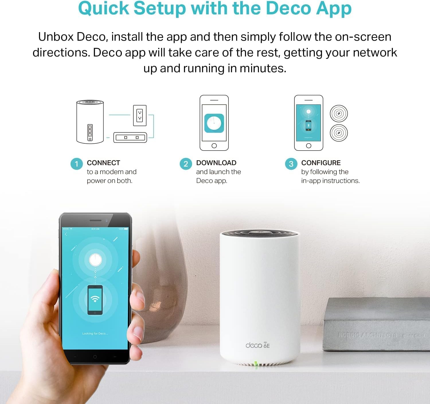 TP-Link Deco XE75 AXE5400 Tri-Band WiFi 6E Mesh System - Covers up to 2900 Sq.Ft, Replaces WiFi Router and Extender, AI-Driven Mesh, New 6GHz Band, 1-Pack