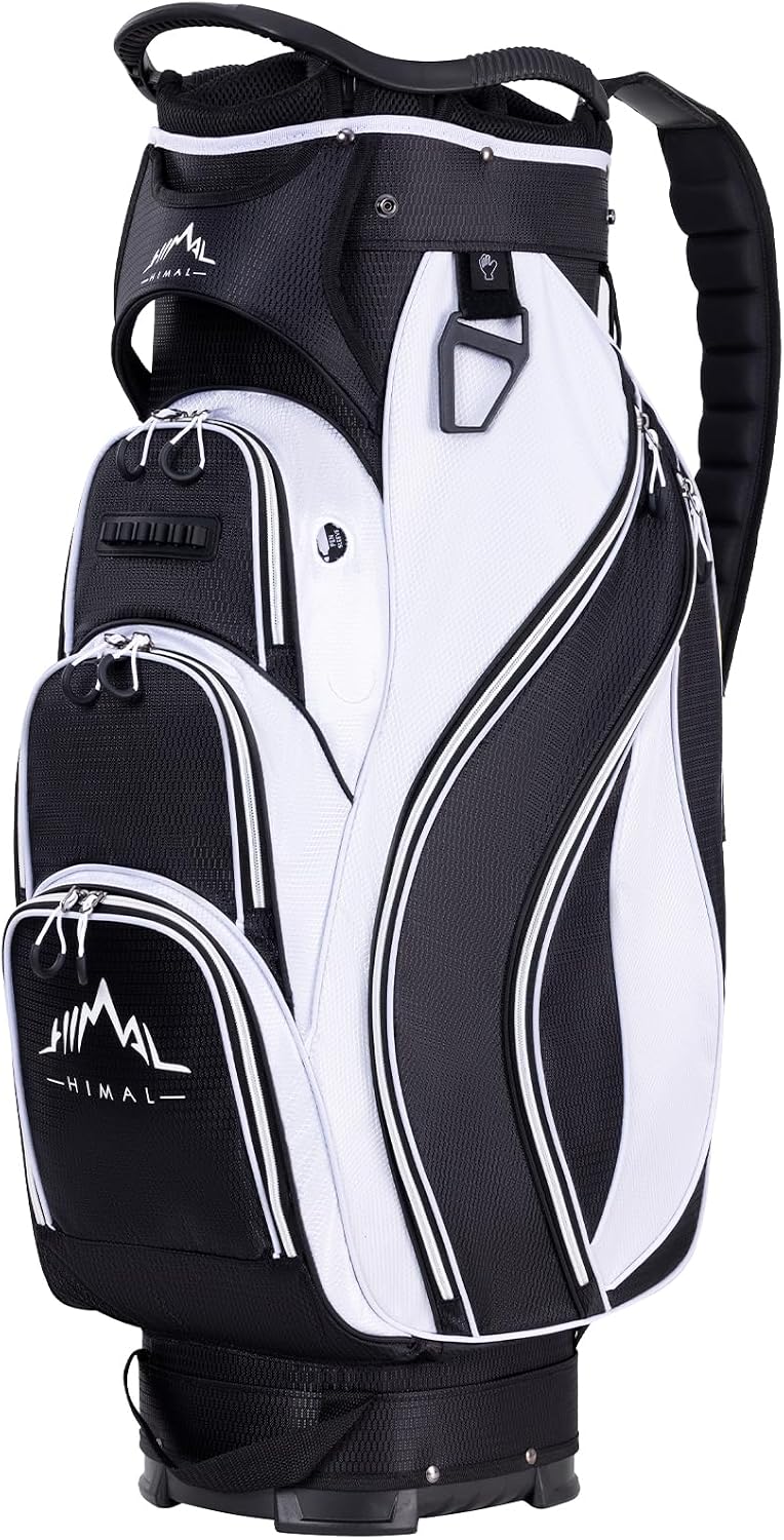 uniHimal Golf Cart Bag with 14-Way Divider Top, Ample Storage Space, Men's Golf Bag with Handles and Umbrella Holder