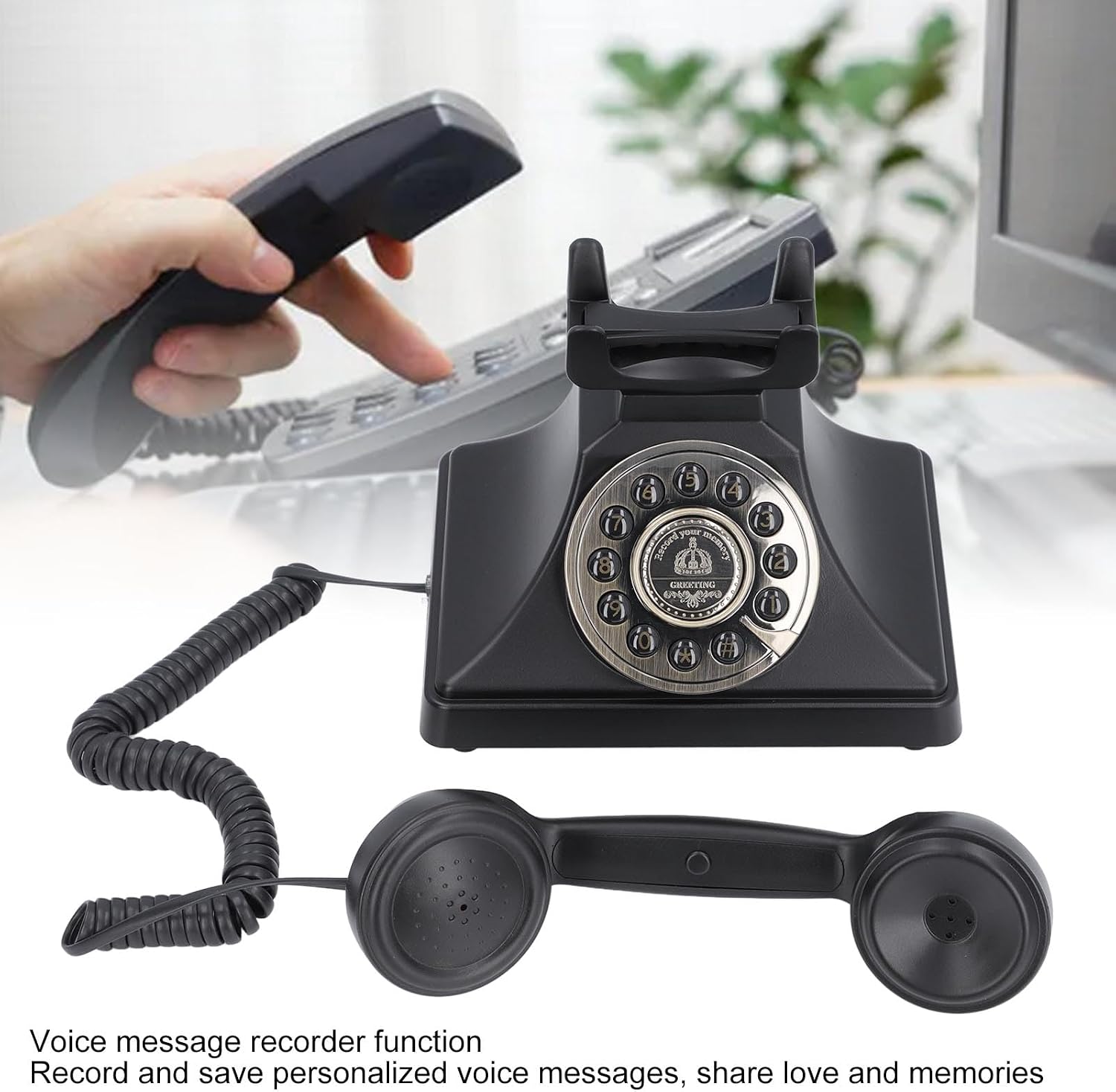 ciciglow Vintage Audio Guest Book Phone, Wedding Phone, Message Recorder for Weddings, Birthdays, Anniversaries, Great for Vintage Enthusiasts