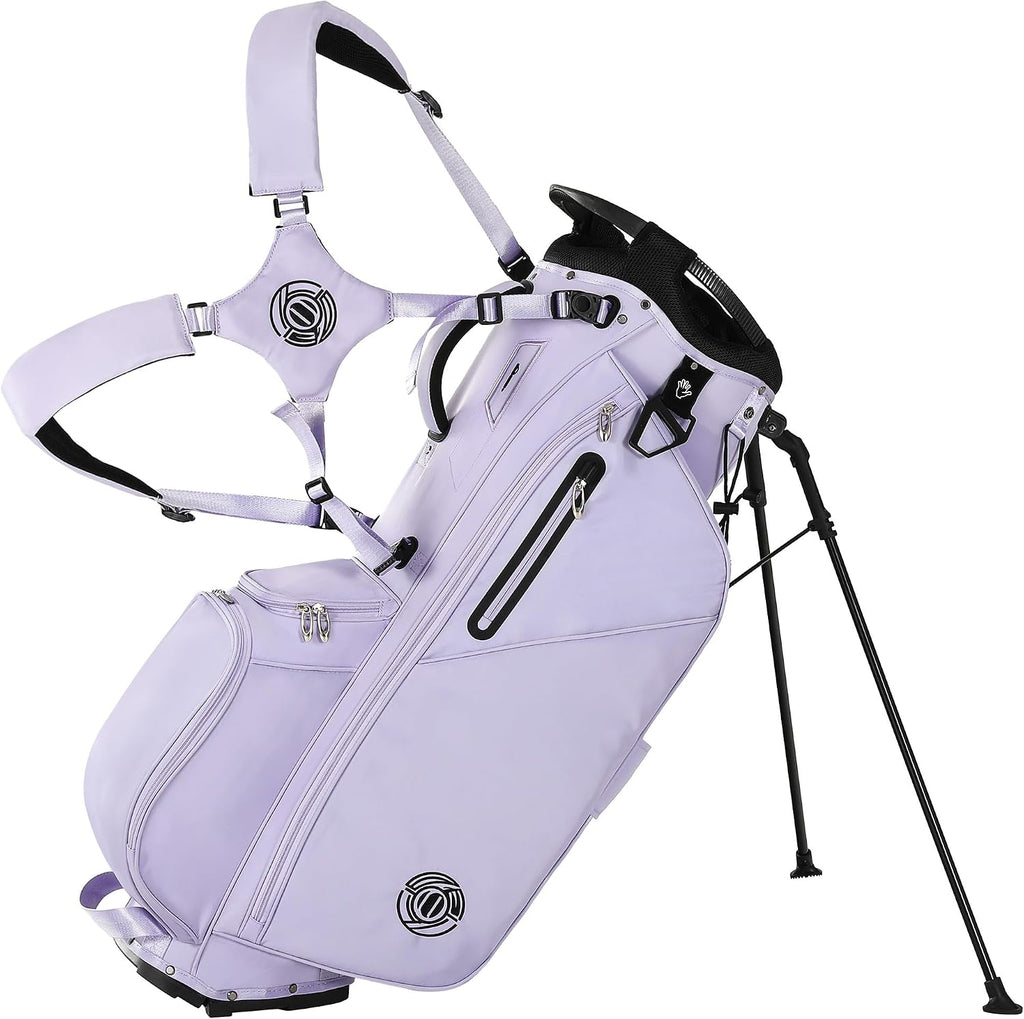 Golf Stand Bag 14 Way, Lightweight Golf Bags for Men Women with Stand, Padded Ergonomic Double Strap, Full Length Dividers, Multiple Pockets, Rain Hood