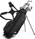 Golf Stand Bag with Cooler Pocket, Lightweight Sunday Carry Bag with Glove Patch & Tee Holder, Portable for Driving Range & Par 3 Course, Men & Women