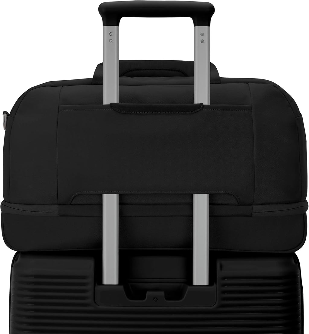 Samsonite Paralux Weekender Duffel Bag, Travel Carry-On Bag with Wide Opening, Drop-Bottom Shoe & Laundry Compartment, AirTag Holder, StackIt Strap - Business & Leisure Travel Bag