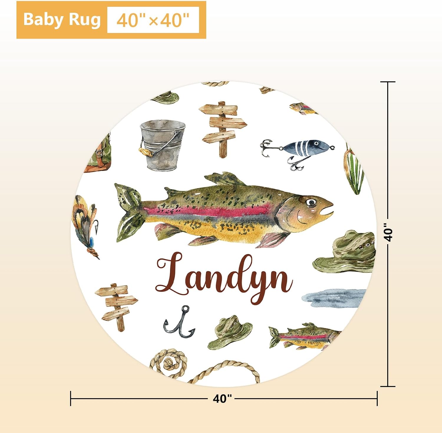 Terwex Personalized Baby Crib Set, 5 Pcs Baby Boy Crib Bedding Set, Custom Name Fishing Baby Crib Bedding Set Neutral, Double Layer Flannel Nursery Bedding Set, Newborn Infant Toddler Customized Gift