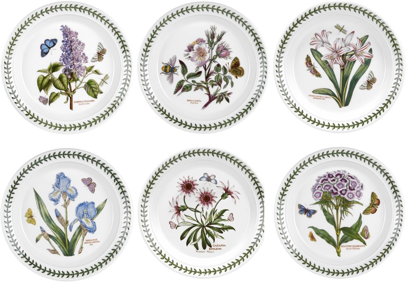 Portmeirion Botanic Garden Salad Plates, Set of 6 Assorted Motifs