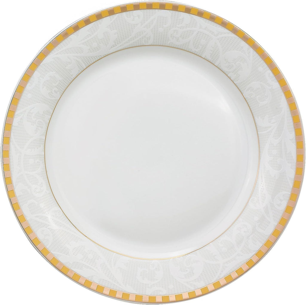 Lorren Home Trends 57-Piece Porcelain Dinnerware Set, Ricamo-GD, Service for 8