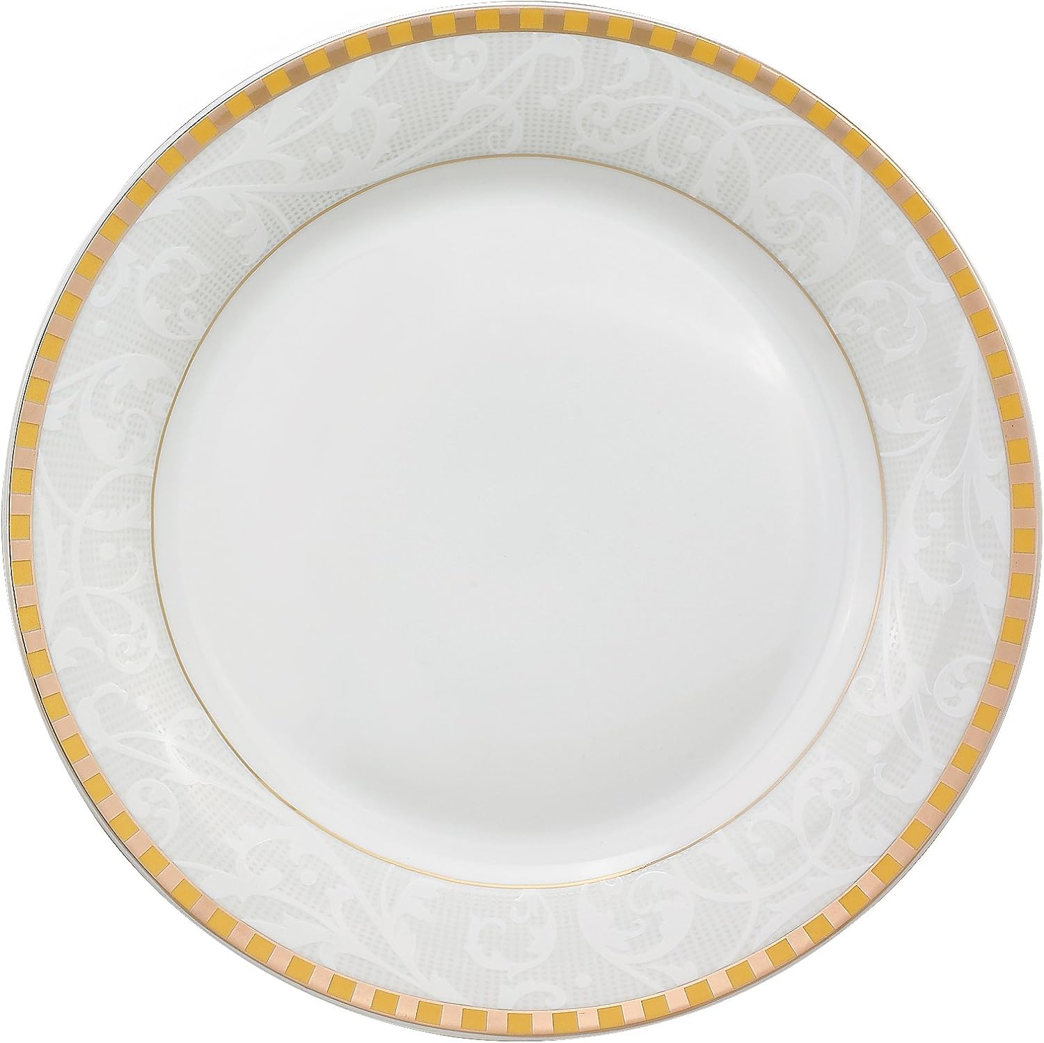 Lorren Home Trends 57-Piece Porcelain Dinnerware Set, Ricamo-GD, Service for 8