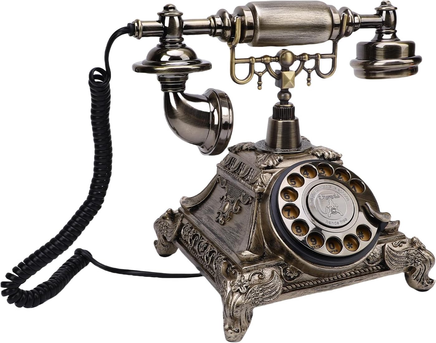 Audio Guest Book Phone, Vintage Retro Telephone for Wedding Party, Customized Voice Message for Home and Hotel (Antique Brass Color)