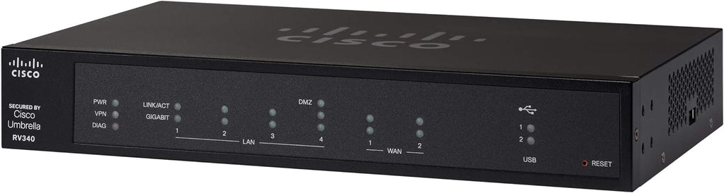 Cisco RV340 VPN Router with 4 Gigabit Ethernet (GbE) Ports Plus Dual WAN, Limited Lifetime Protection (RV340-K9-NA),Black