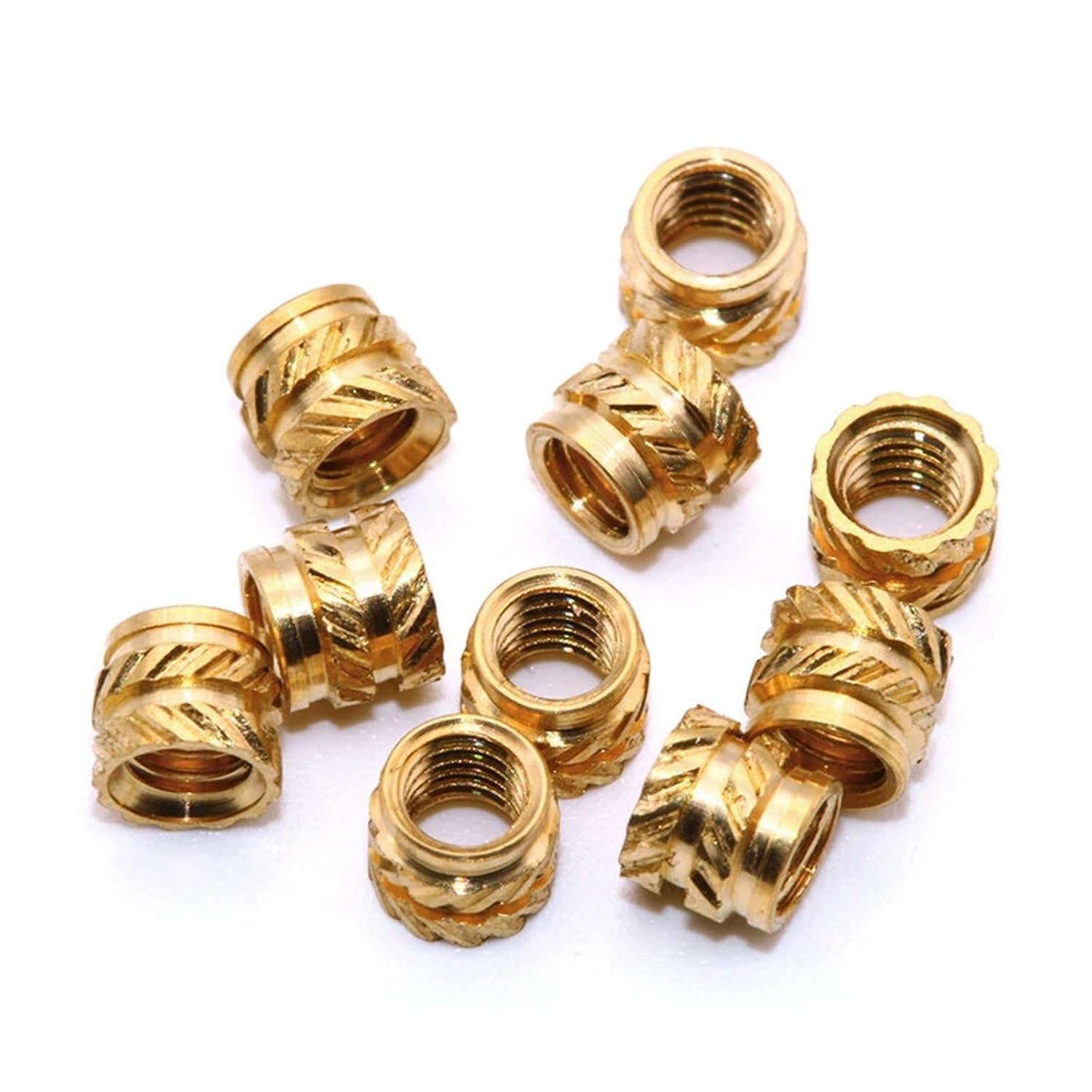 300pcs M5 M6 Heat Threaded Insert Nuts Brass Hot Melt Molding Knurled Injection Metal Copper Lock Nut for 3D Printer(M6x9.5x9.5 (300pcs))