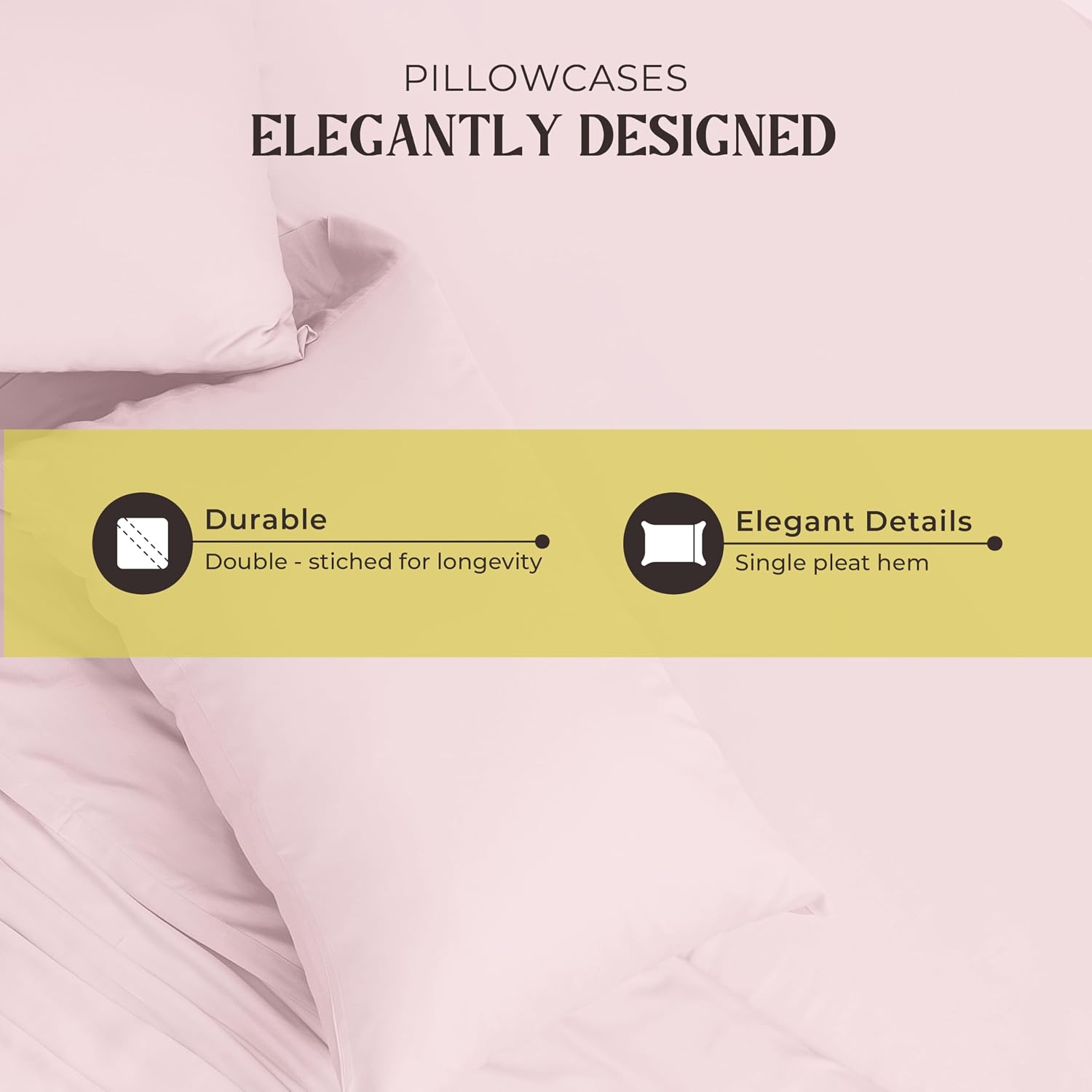 Mayfair Linen 100% Pure Egyptian Cotton Sheet King Size - Luxury 1000 Series Grandiose Collection King Size Sheets Set (4 PC, Blush), 16' Deep Pocket Sateen Weave Soft Cooling Hotel Bed Sheets Set
