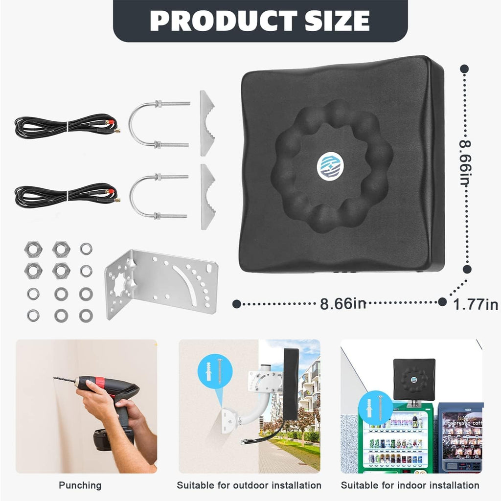Maswell 5G Antenna Outdoor 2X2 MIMO | Up to 7.5dBi Cellular 600-8000MHz Omni Cross Polarized 4G LTE UWB 5G NR External Aerial with WiFi 6E for Caravan Home Rugged Router Modem | 2X SMA-Male