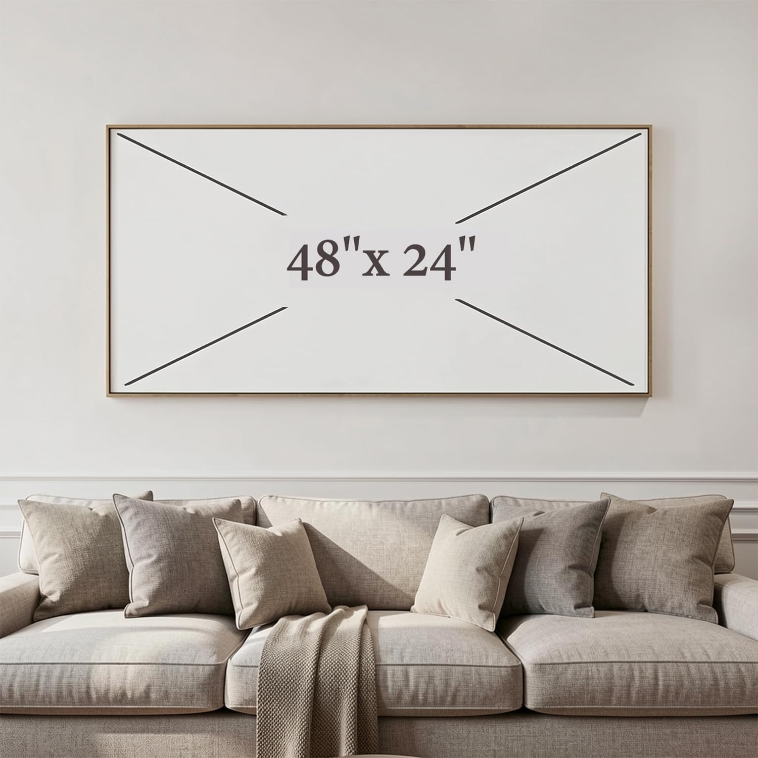 Wall Art Abstract Canvas Painting Gray Fantasy Wall Decor Fluid Ink Modern Artwork for Living Room Bedroom Dining Room Home Office Decor 24'x48' 1 pcs with Framed