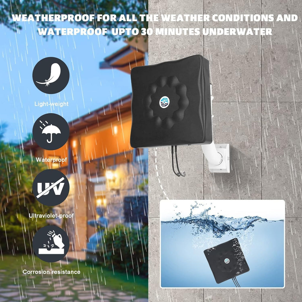 Maswell 5G Antenna Outdoor 2X2 MIMO | Up to 7.5dBi Cellular 600-8000MHz Omni Cross Polarized 4G LTE UWB 5G NR External Aerial with WiFi 6E for Caravan Home Rugged Router Modem | 2X SMA-Male