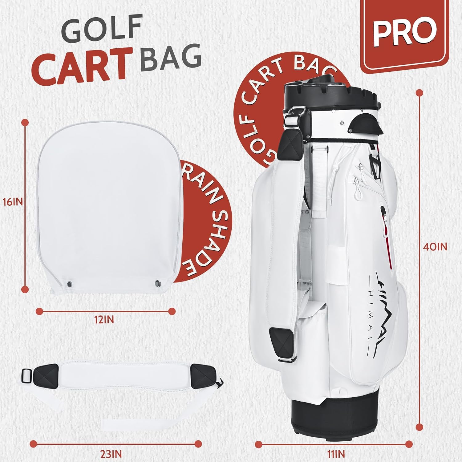 uniHimal14-Way Golf Cart Bag Pro with Full Length Divider Top, Golf Bag for Men with Handles and Rain Cover