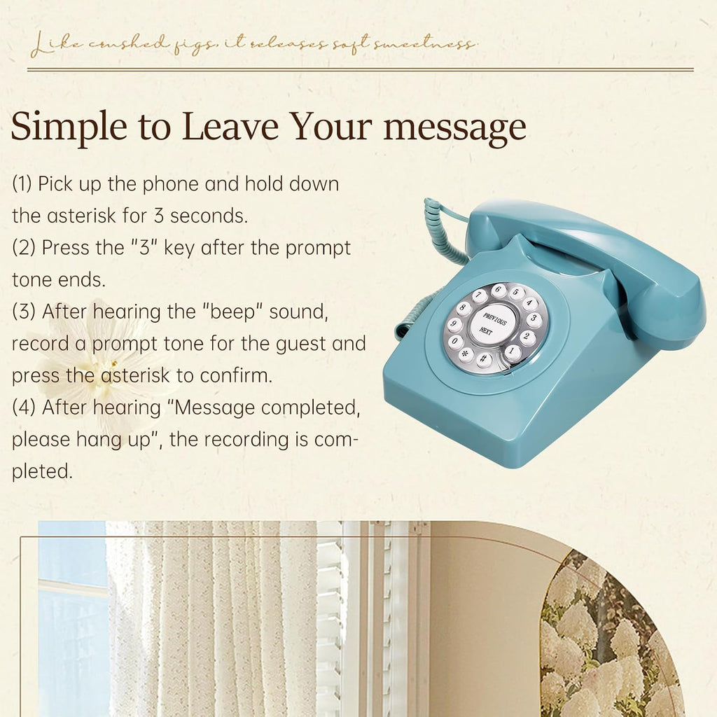 Audio Guest Book Wedding Phone - Retro Audio Message Record Wedding Phone Customized with Voicemail Best Wishes Suitable for Bridal Shower Birthday Party Baby Shower Anniversary Engagement