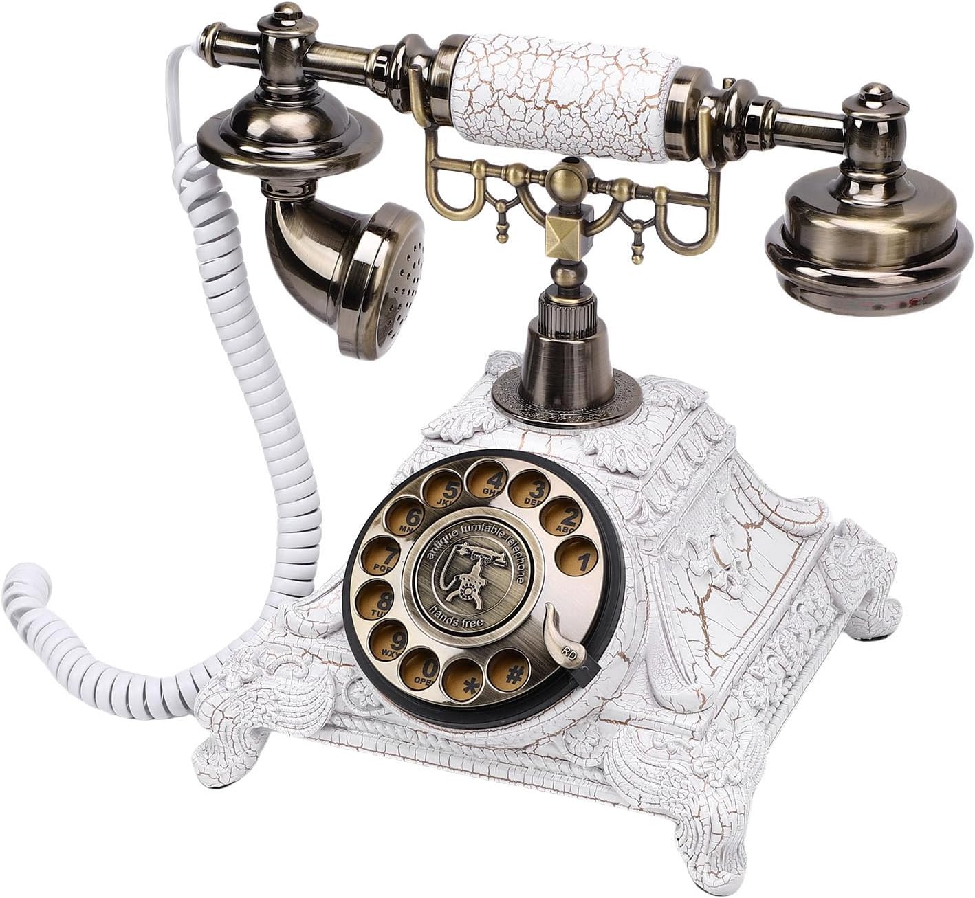 Audio Guest Book Phone, Personalized Recording Voice Messages, Vintage Style with 32G Capacity for Weddings Bridal Showers Birthday Parties Anniversaries (White)