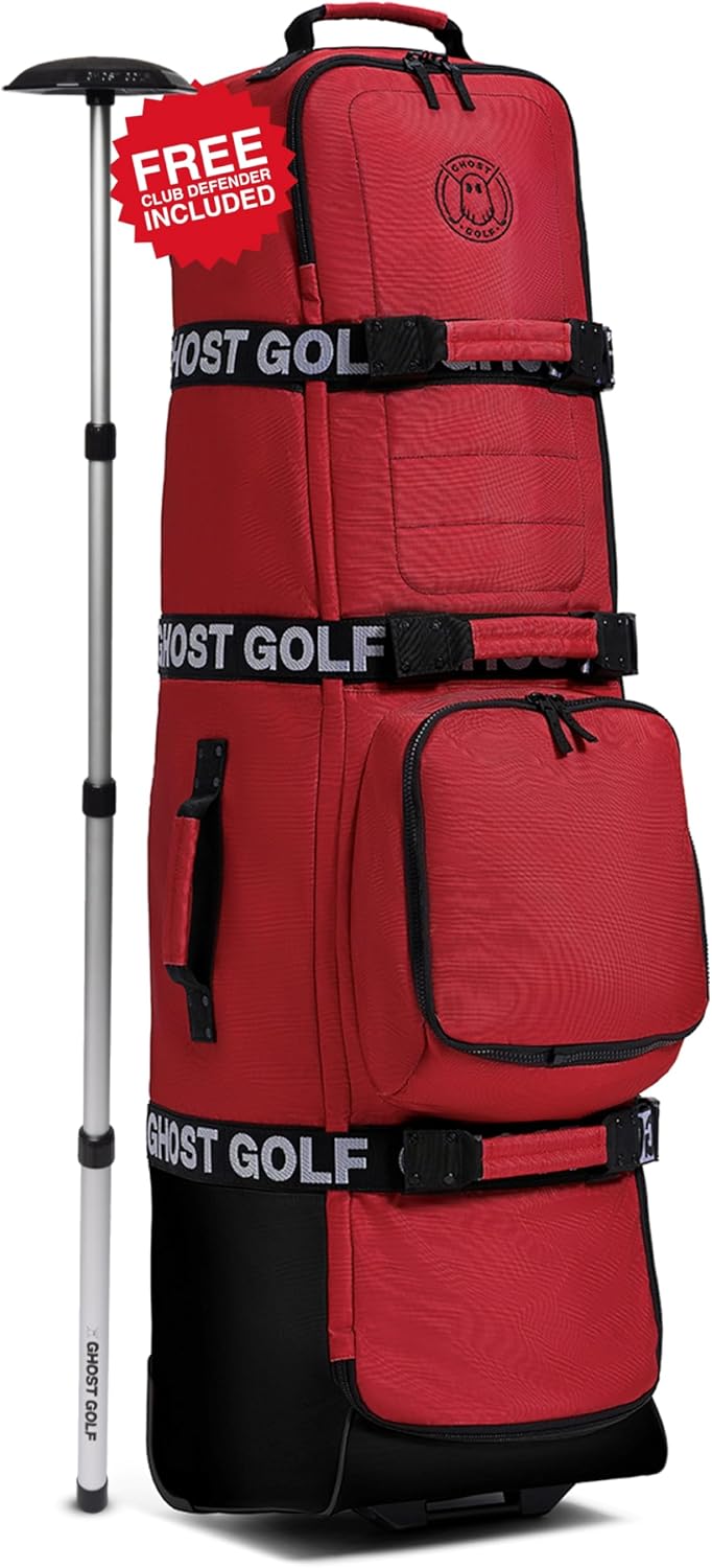 Ghost Golf AWOL Golf Travel Bag for Airlines with Wheels - Soft Padded Golf Club Travel Cover Fits All Stand & Cart Bags - Lockable Zippers, Water Resistant & Long-Lasting Heavy Duty Material