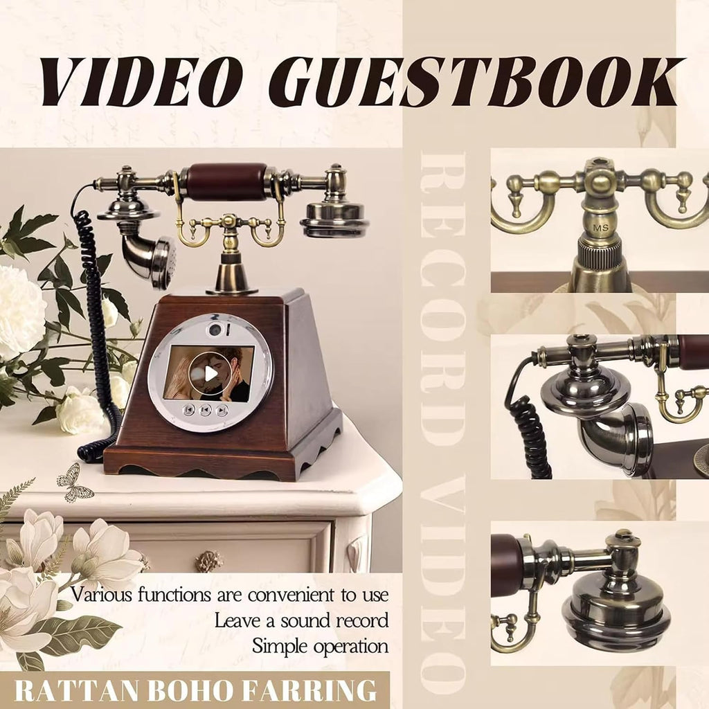 Video & Audio Guest Book, Video Phone Guestbook, Customized Video Audio Messages, 99 Custom Photos, 3.5In Screen, 5000Mah, Preserve Your Special Occasions A