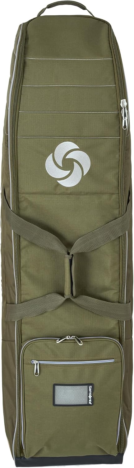 Samsonite Soft-Sided Golf Travel Bag with Wheels, Heavy-Duty 600D Polyester, Additional Top Padding, Shoe/Accessory Pocket, Foldable