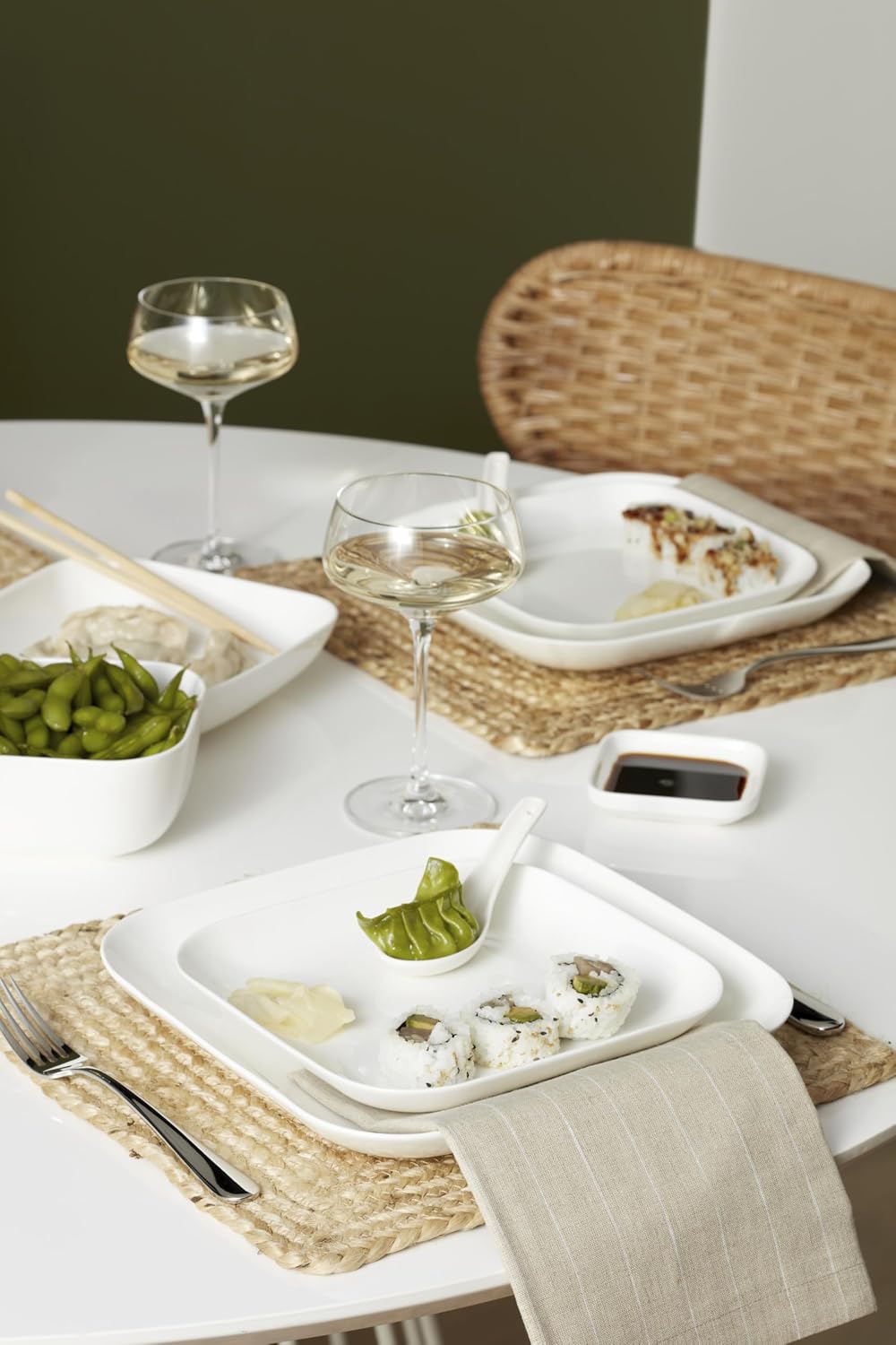 Lenox Dinnerware Set, Studio 1414 Square 16-Piece Set, Service For 4, Bone China Material, Dishwasher & Microwave Safe, Home And Kitchen, Kitchen And Dining, Plates And Bowls Sets (White, 16 Pieces)