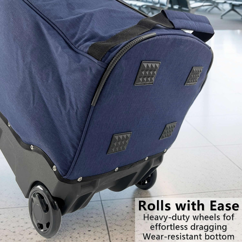 Wheeled Golf Travel Bag with Stand, Adjustable 2 or 4 Wheels, Thickened Padded Protection, Rolling Travel Case with Handles, with Password Lock Zipper, for Airlines