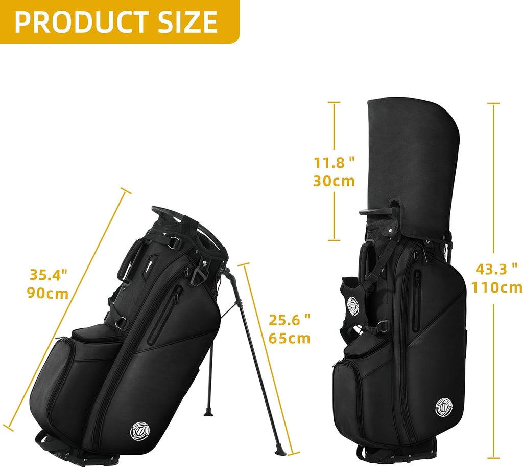 Golf Stand Bag 14 Way, Lightweight Golf Bags for Men Women with Stand, Padded Ergonomic Double Strap, Full Length Dividers, Multiple Pockets, Rain Hood