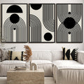 Drsoum Large 24x36in Black and White Abstract Framed Wall Art Decor Duotone Minimal Dark Brush Stroke Prints Shapes Illustrations Modern Art Decorative Ready To Hang - Black Framed